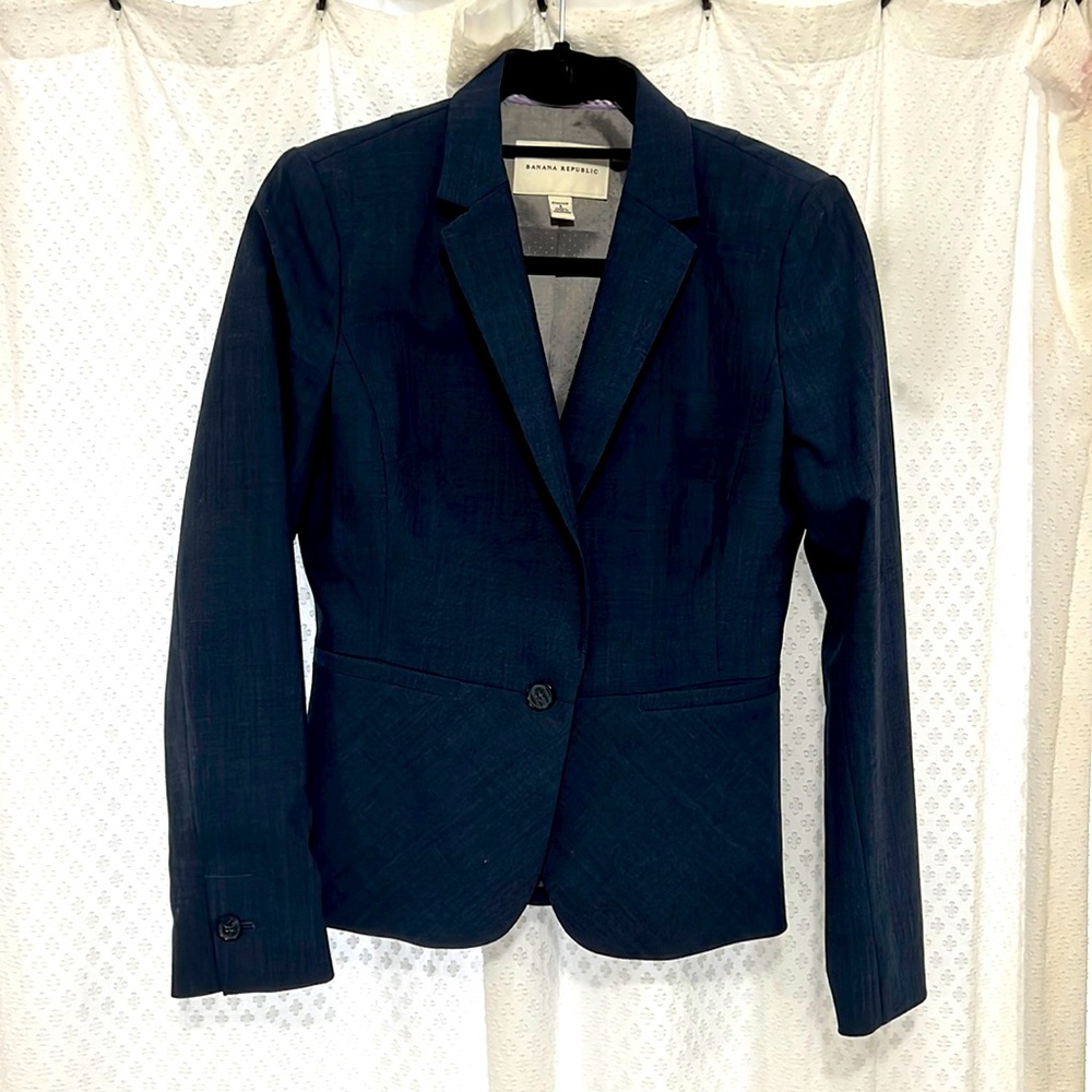 Dark blue Banana republic blazer. Business professional.